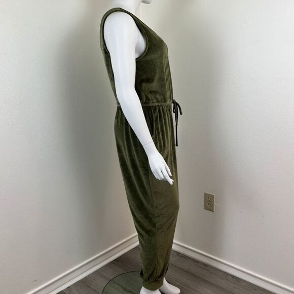 Derek Heart Womens Size 3X Green Velvet Tank Jogger Sleeveless NEW Jumpsuit - Picture 8 of 12